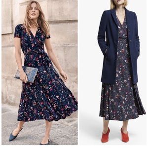 Boden Natasha Wrap Midi Dress French Navy 8